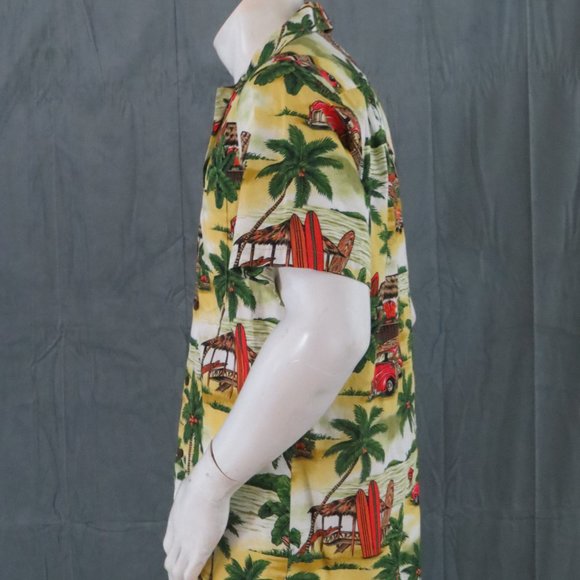 Retro Hawaiian Shirt - RJC - Surfboards and VW Beetles - Men's Medium - Picture 7 of 11